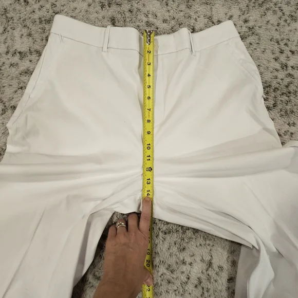 Spanx NWT SZ 1X White Wide Leg Crop Stretch Twill Pants Zip Pockets